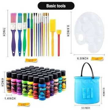 JOYIN Washable Tempera Paint Set for Kids 42PCS