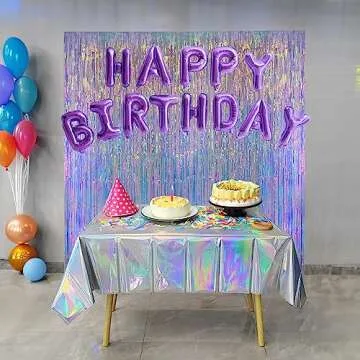 GREATRIL Iridescent Party Table Cloths Disposable Tablecloth for Mermaid/Under Sea/Frozen Theme Birthdays Party Decorations Rectangle Tablecover 54'' x 108'' - 2 Packs