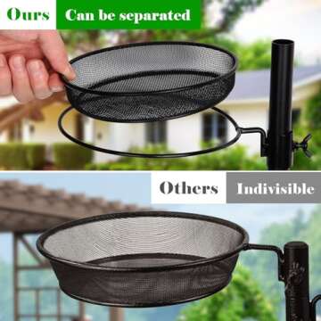 HRAYLTOP Deck Bird Feeder Station Kit Deck Bird Bath Hook Bird Feeding Pole, Steel Multi Bird Feeder...