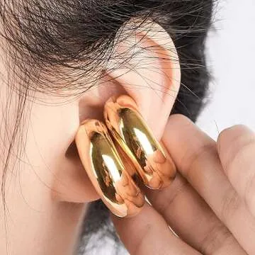 Chunky Ear Cuff Earrings Set - Stylish Non-Piercing Ear Clips