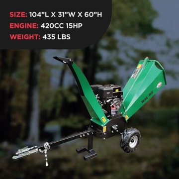 15HP Electric Start Woodchipper Mulcher 420cc Gas Powered