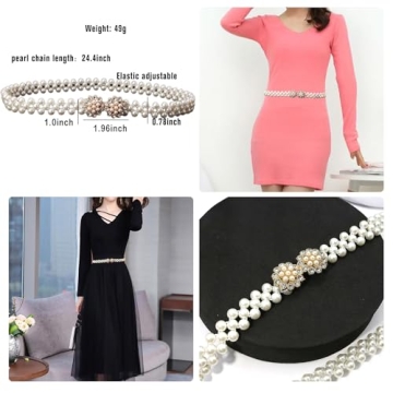 Boho Pearl Elastic Belt for Women - Elegant Style