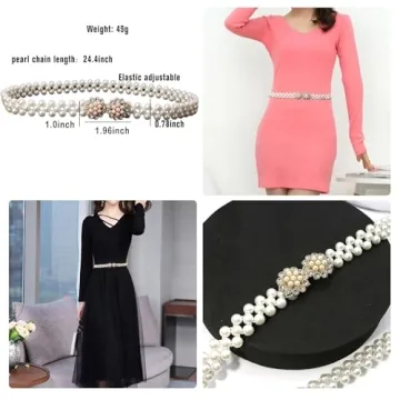 Boho Pearl Elastic Belt for Women - Elegant Style