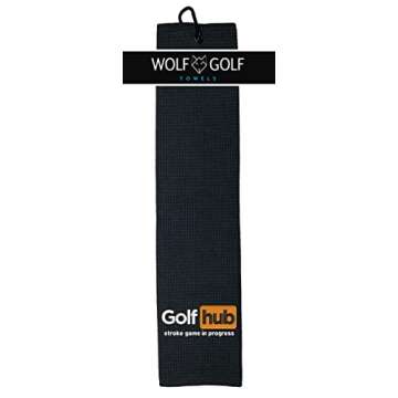 Wolf Golf Towels - Golfhub Golf Towel - Golf Accessories for Men - Golf Gifts for Men - Embroidered ...