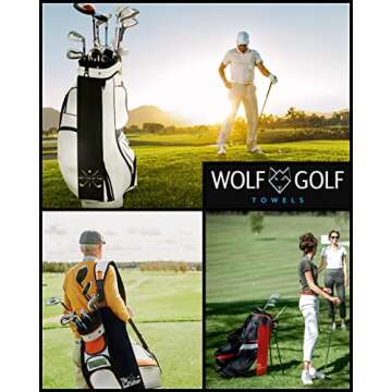 Wolf Golf Towels - Golfhub Golf Towel - Golf Accessories for Men - Golf Gifts for Men - Embroidered Funny Golf Towel