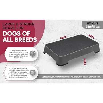 HUNTMARK Dog Training Place Board - Durable & Reliable Dog Platform - Non-Skid & Portable Training E...