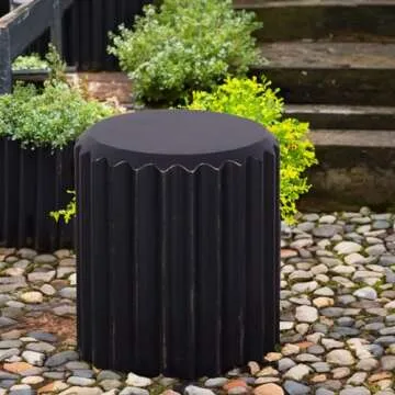 Afterglow Outdoor Round Side Table in Elegant Terrafab