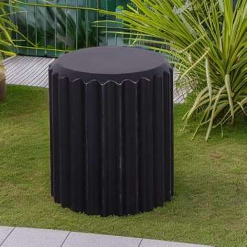 Afterglow Outdoor Round Side Table in Elegant Terrafab