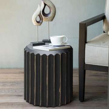 Afterglow Outdoor Round Side Table in Elegant Terrafab