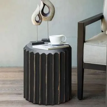 Afterglow Outdoor Round Side Table in Elegant Terrafab