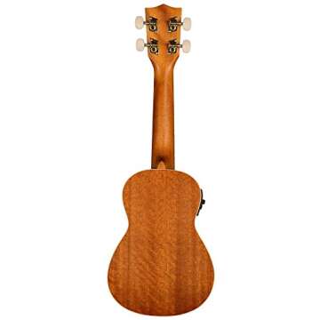 Kala KA-SE Satin Mahogany Soprano Acoustic-Electric Ukulele Bundle with Hard Case, Tuner, Austin Bazaar Instructional DVD, and Polishing Cloth