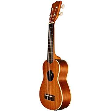 Kala KA-SE Satin Mahogany Soprano Acoustic-Electric Ukulele Bundle with Hard Case, Tuner, Austin Bazaar Instructional DVD, and Polishing Cloth