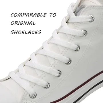White Flat Shoelaces for Sneakers - 54" Replacement Laces