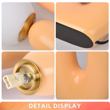 Arturesthome Nightstand Desk Lamp, Creative Nordic Living Room Bedside Bedroom Table Lamp with Led Bulbs, Beige