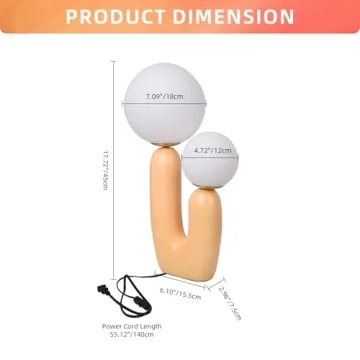 Arturesthome Nightstand Desk Lamp, Creative Nordic Living Room Bedside Bedroom Table Lamp with Led Bulbs, Beige