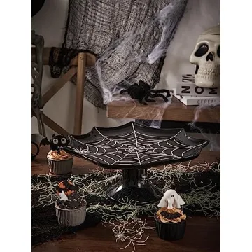 Bico Halloween Spider Web Ceramic Cake Stand Safe Stylish