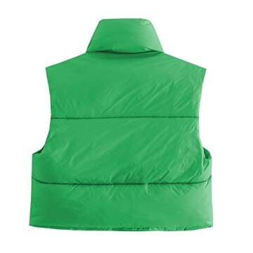 American Trends Women's Lightweight Winter Crop Vest - Stylish Puffer Vest with Stand Collar
