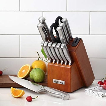McCook German Stainless Steel Knife Sets with Sharpener