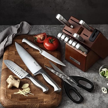 McCook German Stainless Steel Knife Sets with Sharpener