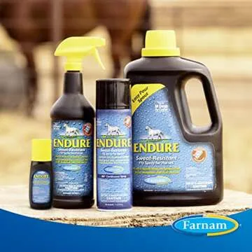 Farnam Endure Sweat-Resistant Horse Fly Spray, Kills, Repels, Protects, 32 Ounces, Quart Spray