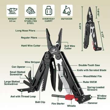 MOSSY OAK 19-in-1 Multitool: Stainless Steel Survival Tool