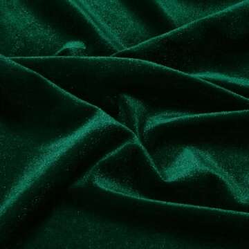 P Pothuiny Dark Green Velvet Fabric - 5 Yards of Luxury Stretch Velvet for Sewing & Decor