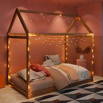Durable Merax Twin Size Wooden House Bed for Kids
