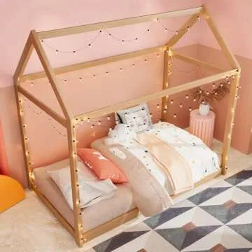 Durable Merax Twin Size Wooden House Bed for Kids