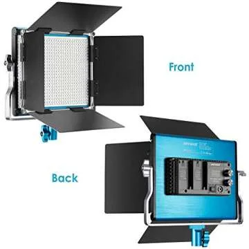 Neewer Metal Bi-Color LED Video Light for Studio, YouTube, Product Photography, Video Shooting, Durable Metal Frame, Dimmable 660 Beads, with U Bracket and Barndoor, 3200-5600K, CRI 96+ (Blue)