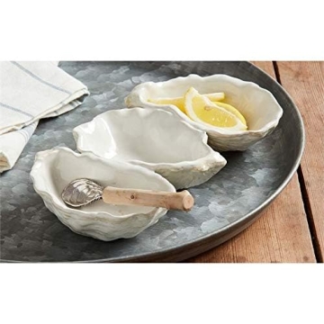 Mud Pie 10.25" Oyster Triple Dip Serving Set for Hosts