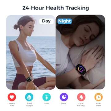 Vibeat Fitness Tracker, Smart Watch for Men Women (Answer/Make Call) Smartwatch with Alexa/Sleep Monitor/Heart Rate/Blood Oxygen/Pedometer/Calories, IP68 Waterproof Smart Watch for Android iPhone