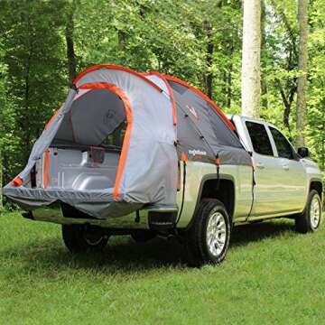 Rightline Gear Mid-Size Short Truck Bed Tent, 5 Foot - Tall Bed,Grey
