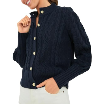 YEXPINE Women's Cardigan Sweater Button Down Long Sleeve Fall Jacket Short Chunky Knit Outerwear Coa...