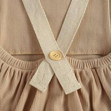 Newborn Infant Baby Boys Girls Summer Clothes Outfits Boho Rainbow Ribbed Sleeveless Romper Jumpsuit Bodysuit (Khaki,0-3 Months)