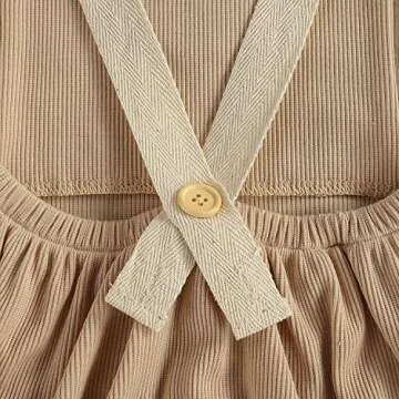 Newborn Infant Baby Boys Girls Summer Clothes Outfits Boho Rainbow Ribbed Sleeveless Romper Jumpsuit Bodysuit (Khaki,0-3 Months)