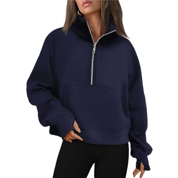 AUTOMET Womens Sweatshirts Half Zip Cropped Pullover Fleece Quarter Zipper Hoodies 2025 Fall Fashion...