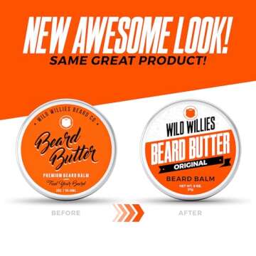 Wild Willies Beard Butter Leave-In Conditioner - Organic Beard Balm for Fast Beard Growth, Beard Care Softener - Beard Cream for Men to Remove Itch & Dandruff, Restores Moisture - 2 Oz