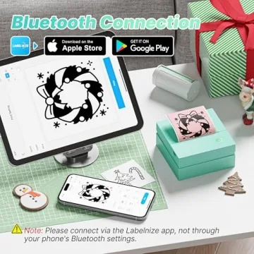 TYPONOS Sticker Printer - PM290 Portable Mini Sticker Maker with Bluetooth Connection, Ideal for DIY...