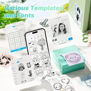 TYPONOS PM290 Mini Sticker Printer - Portable Bluetooth Maker