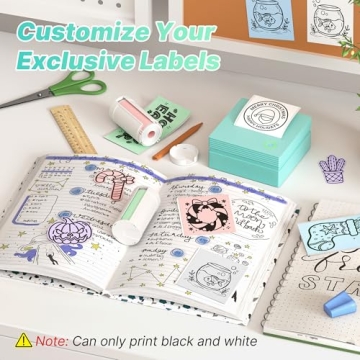 TYPONOS PM290 Mini Sticker Printer - Portable Bluetooth Maker