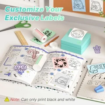 TYPONOS PM290 Mini Sticker Printer - Portable Bluetooth Maker