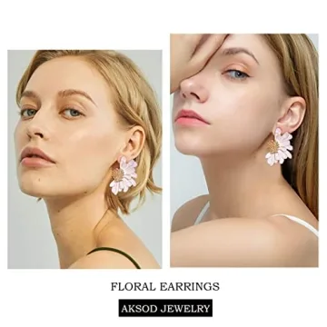 Aksod Vintage White Flower Earrings - Comfortable & Elegant