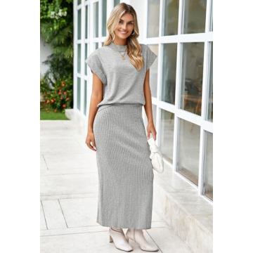 Pink Queen Women's Sweater Skirt Set - Chic & Versatile Style