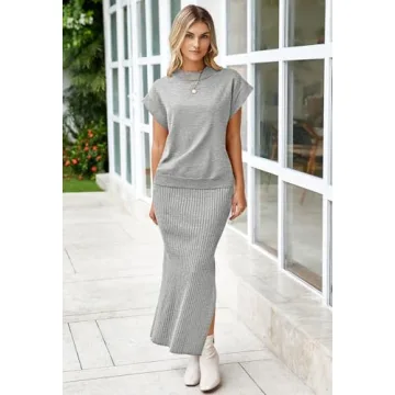 Pink Queen Women's Sweater Skirt Set - Chic & Versatile Style