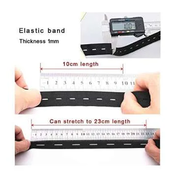 MYUREN 1 Inch by 32 Yard White Buttonhole Elastic Band Heavy Stretch High Elasticity Knit Elastic Band