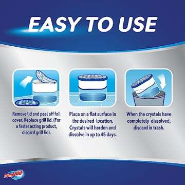 DampRid Fragrance Free Disposable Moisture Absorber with Activated Charcoal, 18 oz (Pack of 3) Moisture Absorber & Odor Remover, Lasts Up To 60 Days, No Electricity Required