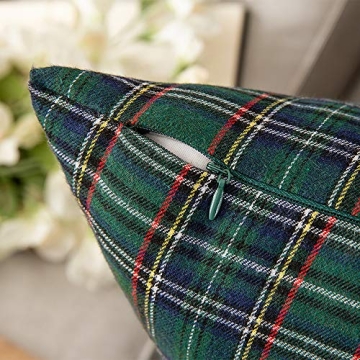 MIULEE Scottish Tartan Plaid Pillow Covers Set of 2