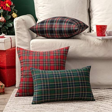 MIULEE Scottish Tartan Plaid Pillow Covers Set of 2