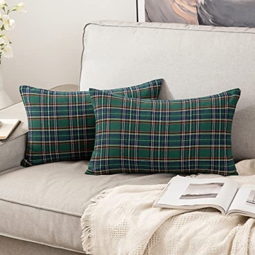 MIULEE Scottish Tartan Plaid Pillow Covers Set of 2