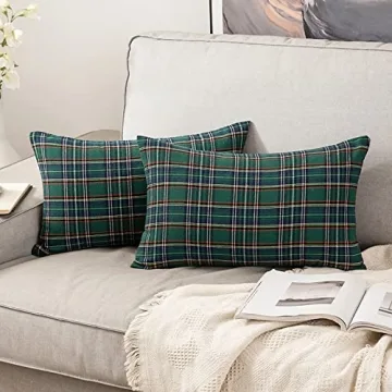 MIULEE Scottish Tartan Plaid Pillow Covers Set of 2